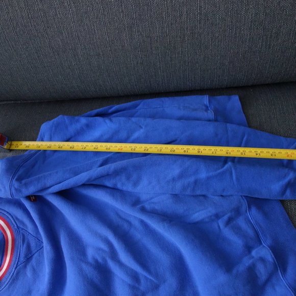 Diesel Blue Sweatshirt w/ Red & White Collar 100% Cotton Made in Greece Size S - Picture 9 of 11